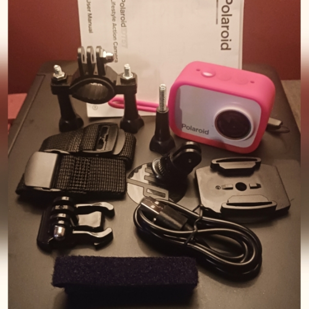 Polaroid Sports Action Camera Waterproof, Rechargeable Battery, Mounting Tools